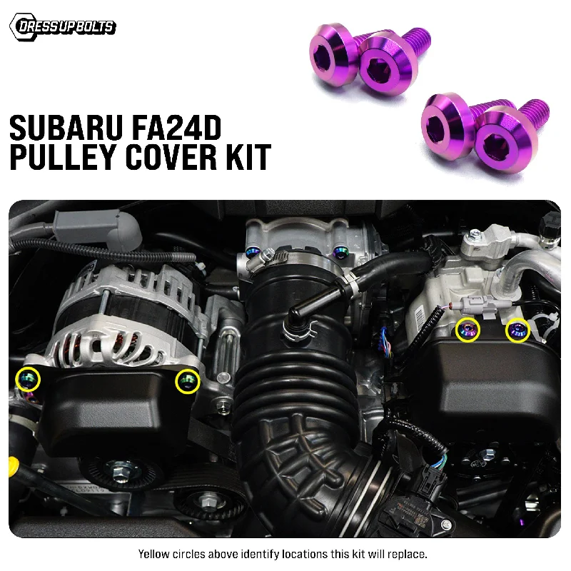 Dress Up Bolts Titanium Hardware Pulley Cover Kit - Subaru FA20D/FA24D Engine Turtleneck Warm Winter