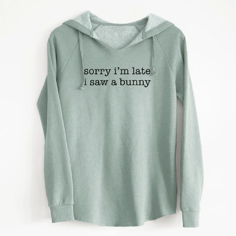 Sorry I'm Late I Saw a Bunny - Cali Wave Hooded Sweatshirt Hoodie Sweatshirt Pullover