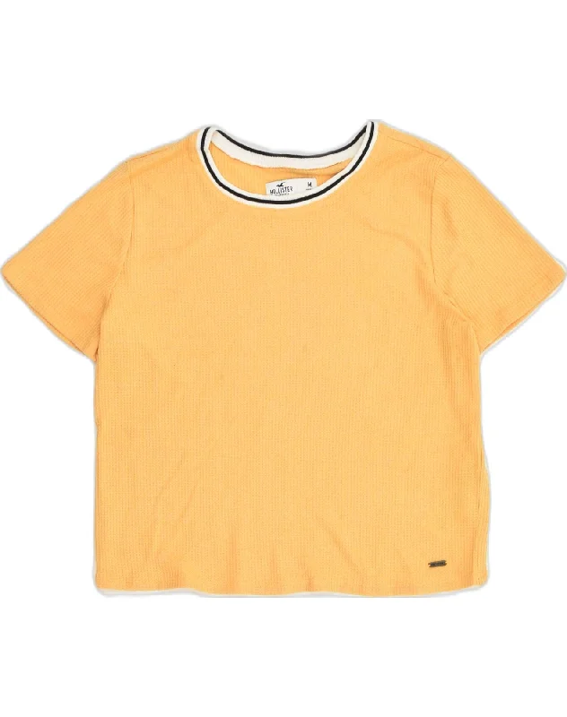HOLLISTER Womens Crop Top UK 12 Medium Yellow Polyester Spandex Blend Rayon Blend Denim Blend HOLLISTER Womens Crop Top UK 12 Medium Yellow Polyester Spandex Blend Rayon Blend Denim Blend