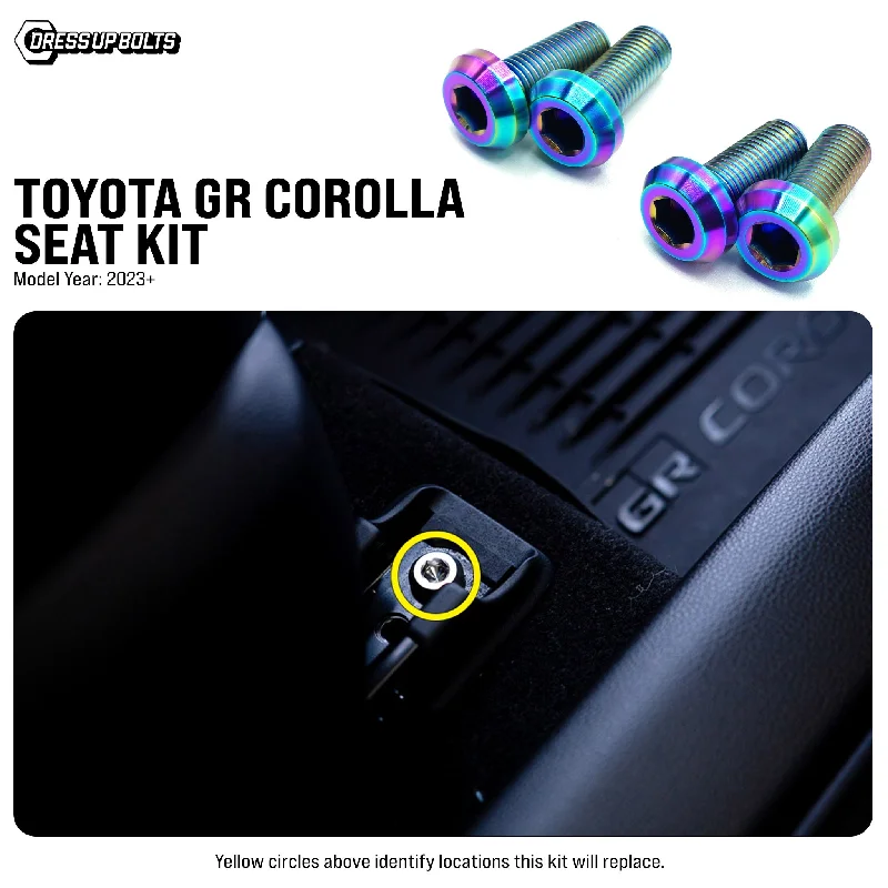 Dress Up Bolts Titanium Hardware Seat Kit - Toyota GR Corolla (2023+) Tunics Velvet soft