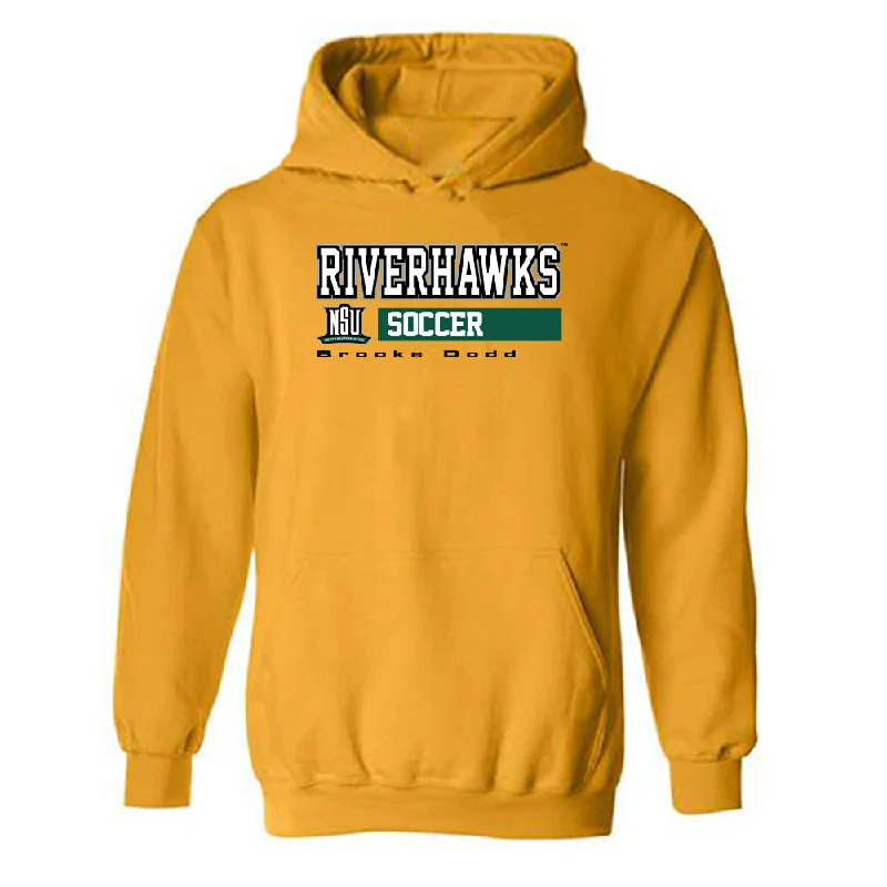 Northeastern State - NCAA Women's Soccer : Brooke Dodd - Classic Fashion Shersey Hooded Sweatshirt Hoodie with Hidden Zipper Minimalist Clean