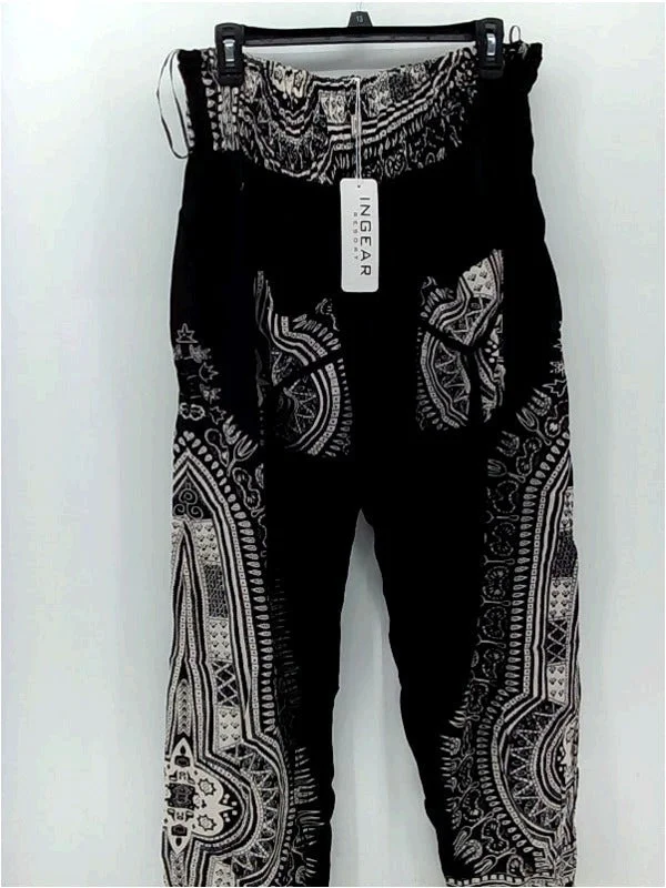 Ingear Womens Harem Pants Relaxed Fit Blackwhite Size Xlarge Classic Flared Pants
