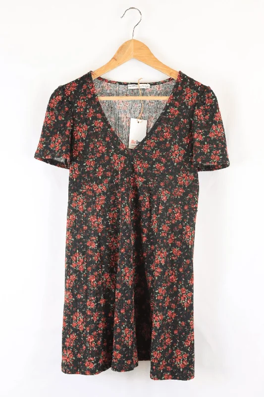 Pull & Bear Black And Red Dress S Tunics Short Trendy