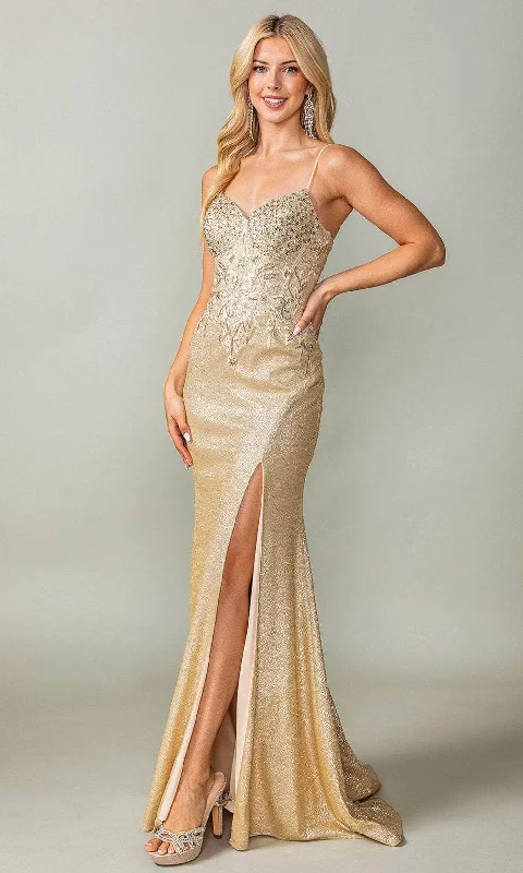 Dancing Queen 4375 - Embellished V-Neck Prom Dress Tunics Chic elegant