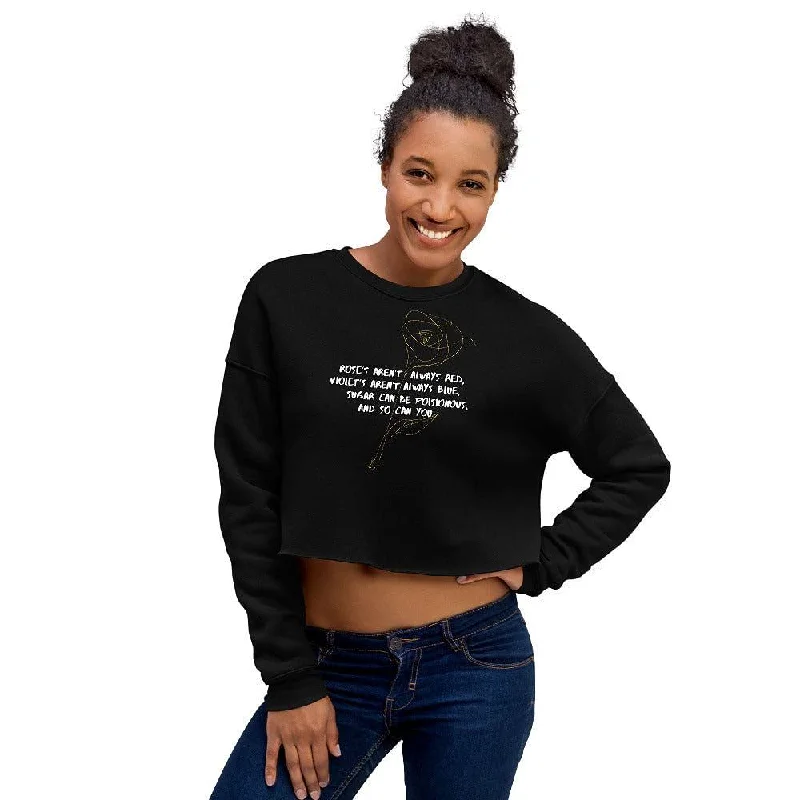 roses aren't always red women's crop top Knit Fabric Woven Fabric Fleece Fabric