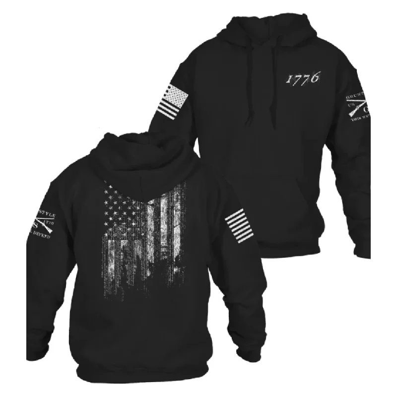 1776 Flag Hoodie by Grunt Style GS4767 Hoodie with Mesh Breathable Sporty
