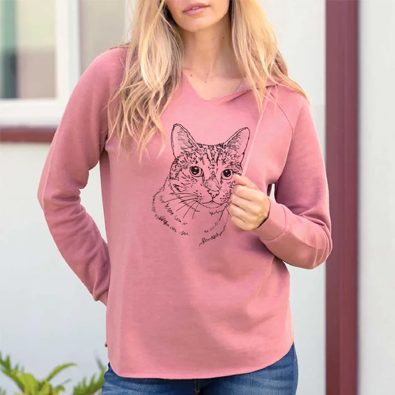 Doodled Prince the Tabby Cat - Cali Wave Hooded Sweatshirt Hoodie with Oversized Fit Loose Comfortable