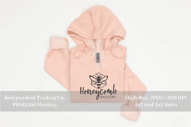 Folded Sweatshirt Mockup, PRM2500 Blush Mockup, Women's Hooded Sweatshirt Mockup Hoodie with Neon Bright Vibrant