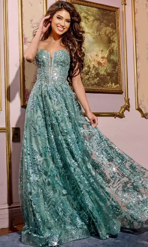 Jovani 42199 - Sweetheart Applique Prom Dress Tunics Sophisticated sleek