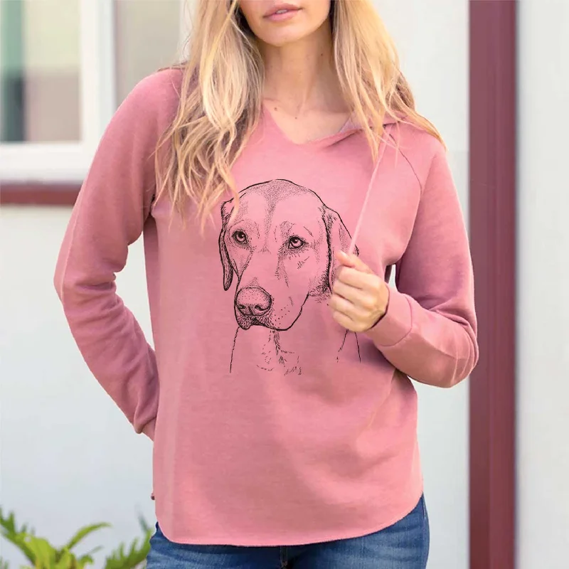 Braxton the Yellow Labrador Retriever - Cali Wave Hooded Sweatshirt Hoodie with Frayed Bohemian Relaxed