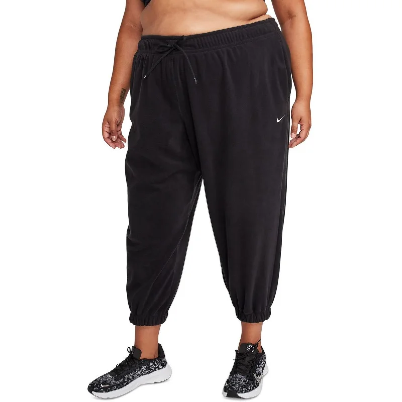 Plus Womens High Rise Loose Fit Jogger Pants Warm Wool Trousers