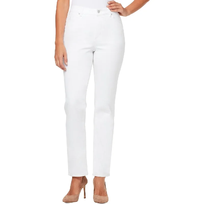 Womens High Rise Light Wash Straight Leg Pants Fashionable Work Pants
