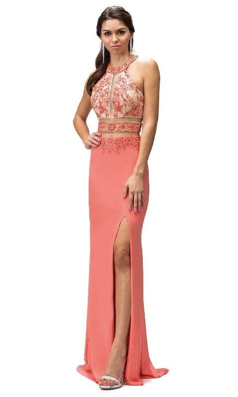 Dancing Queen 9188 - Beaded Cutout Long Dress Tunics Versatile functional