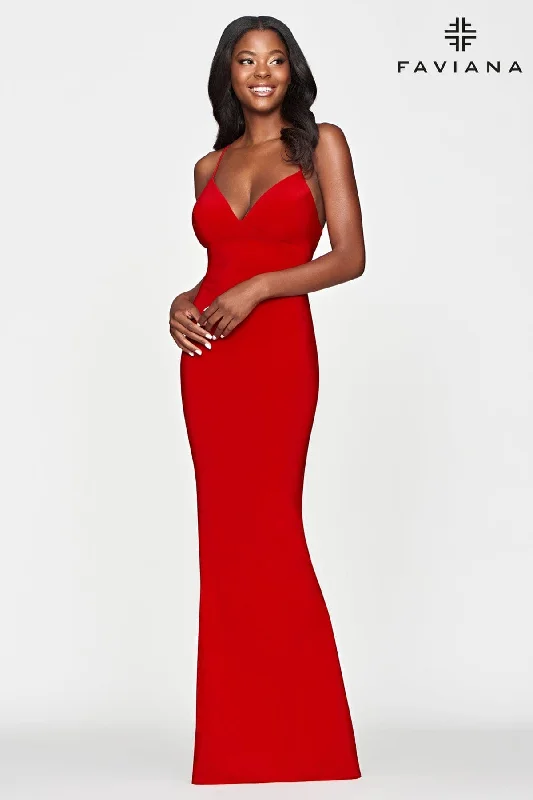 Long Jersey Formal Dress With Sweetheart Neckline And Lace Up Back Tunics Running lightweight