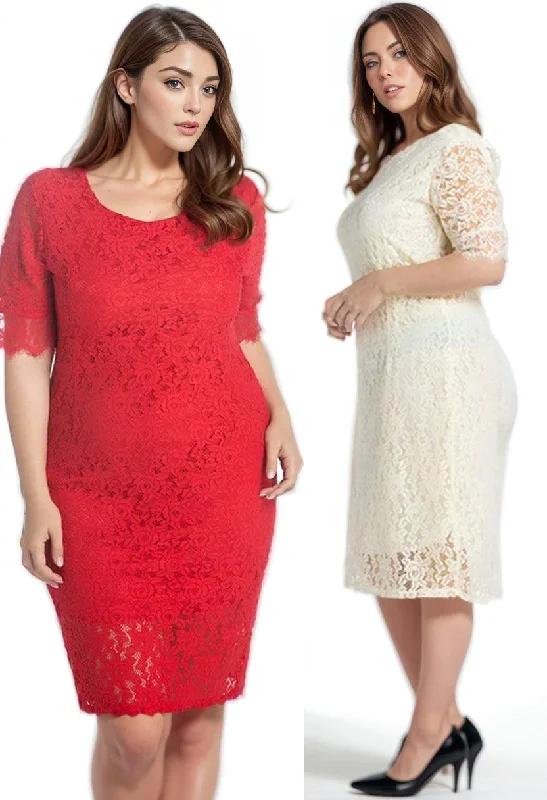 Lace Party Dress: Sophisticated Plus Size Fashion Choice Tunics Sophisticated sleek