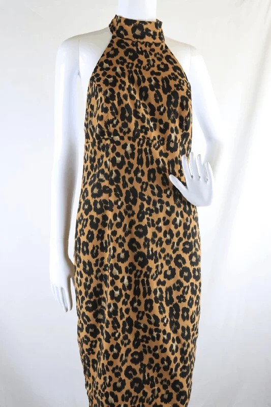 Bardot Animal Print Halter Dress 10 Tunics Sophisticated sleek