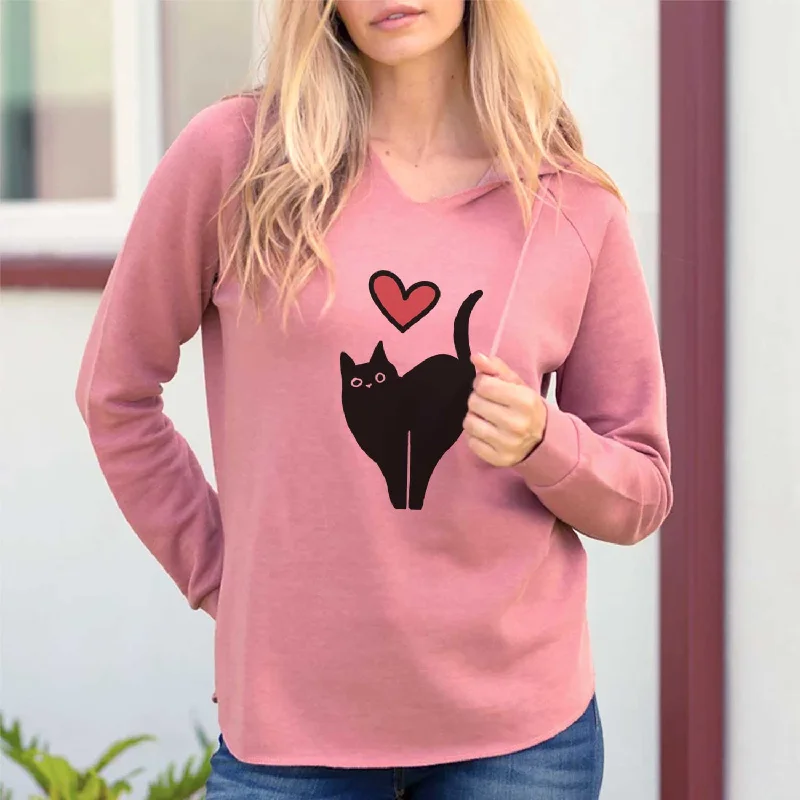 Love Always Black Cat - Bella - Cali Wave Hooded Sweatshirt Hoodie with Hood Adjustable Protection