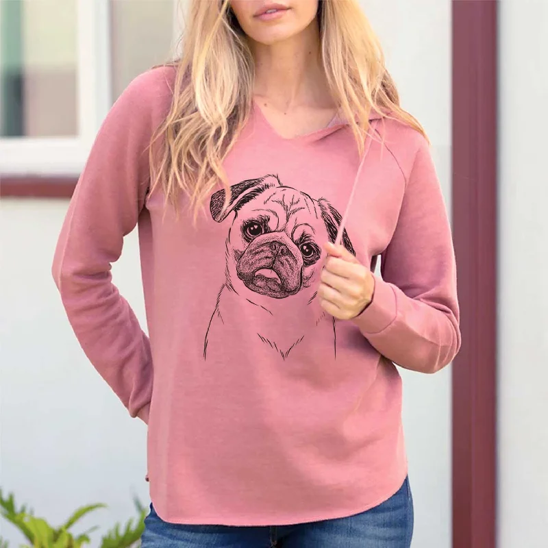 Macy the Pug - Cali Wave Hooded Sweatshirt Hoodie with Fur Luxurious Winter