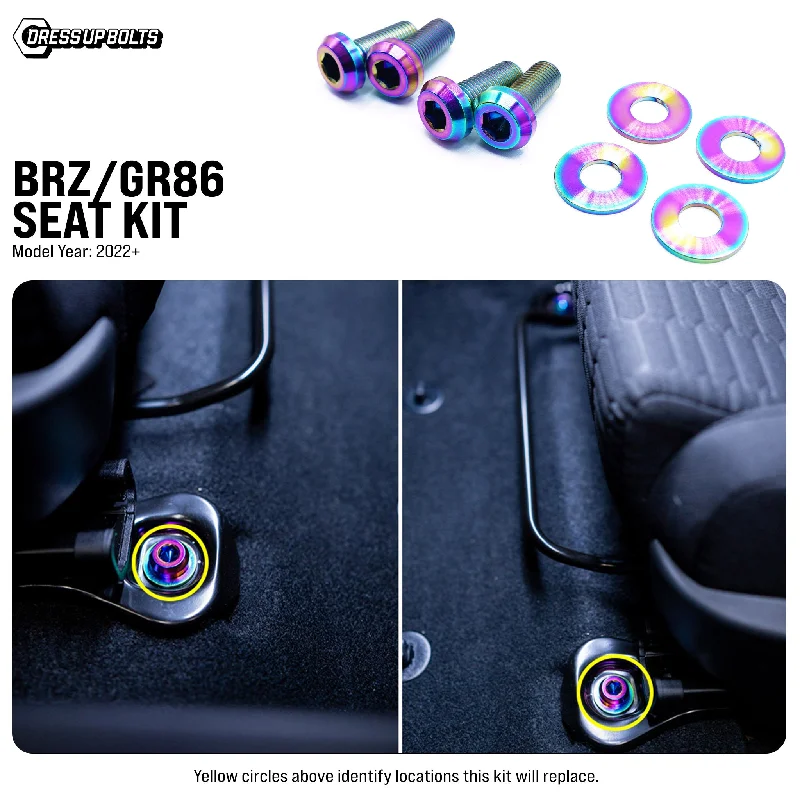 Dress Up Bolts Titanium Hardware Seat Kit - Toyota GR86/Subaru BRZ (2022+) Tunics Plaid country
