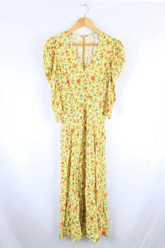 Ghost Yellow Floral Dress XS Tunics Cozy comfortable