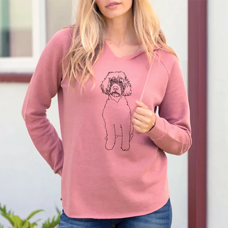 Doodled Sophie the Portuguese Water Dog - Cali Wave Hooded Sweatshirt Hoodie with Emblem Brand Identity
