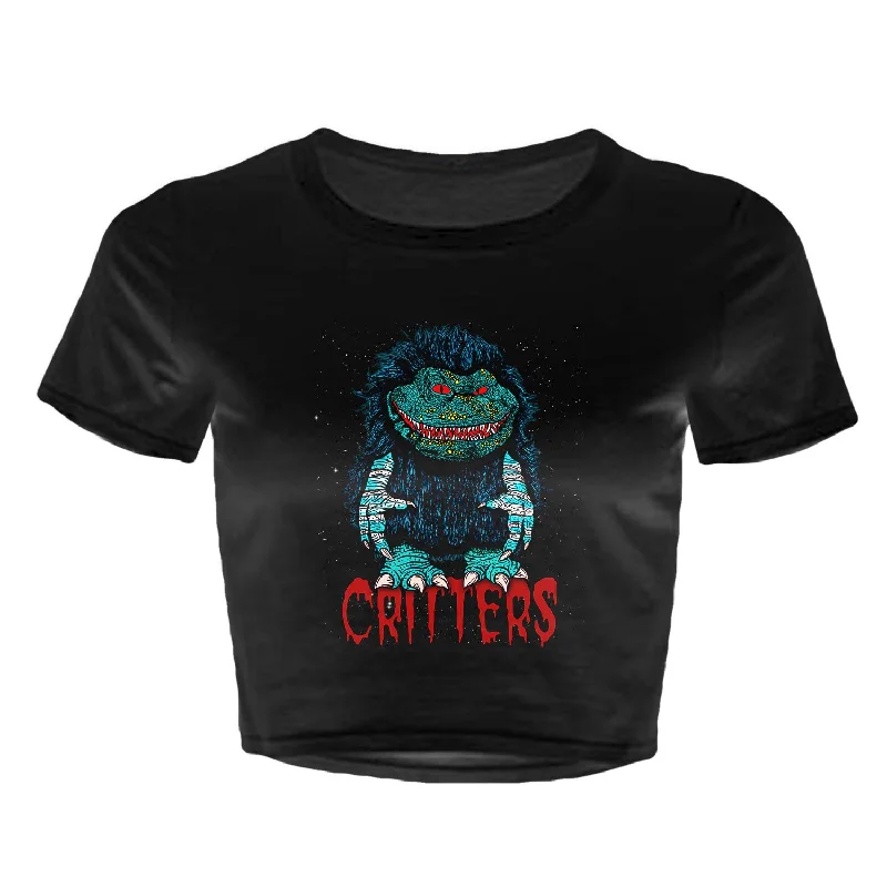 Critters - Women's Crop Top Houndstooth Herringbone Solid