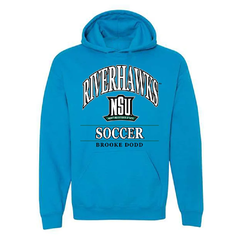 Northeastern State - NCAA Women's Soccer : Brooke Dodd - Classic Fashion Shersey Hooded Sweatshirt Hoodie with Half-Zip Sporty Casual