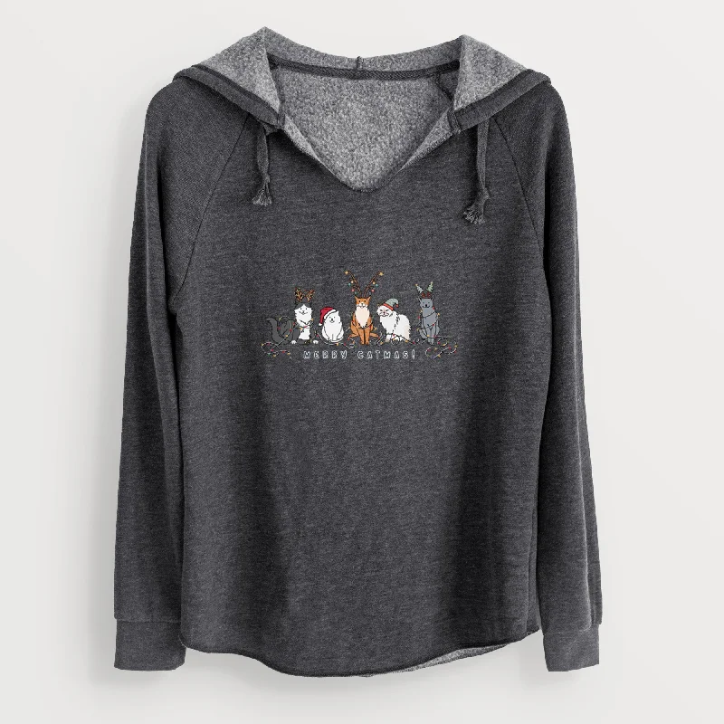 Merry Catmas - Cali Wave Hooded Sweatshirt Graphic Hoodie Design Print
