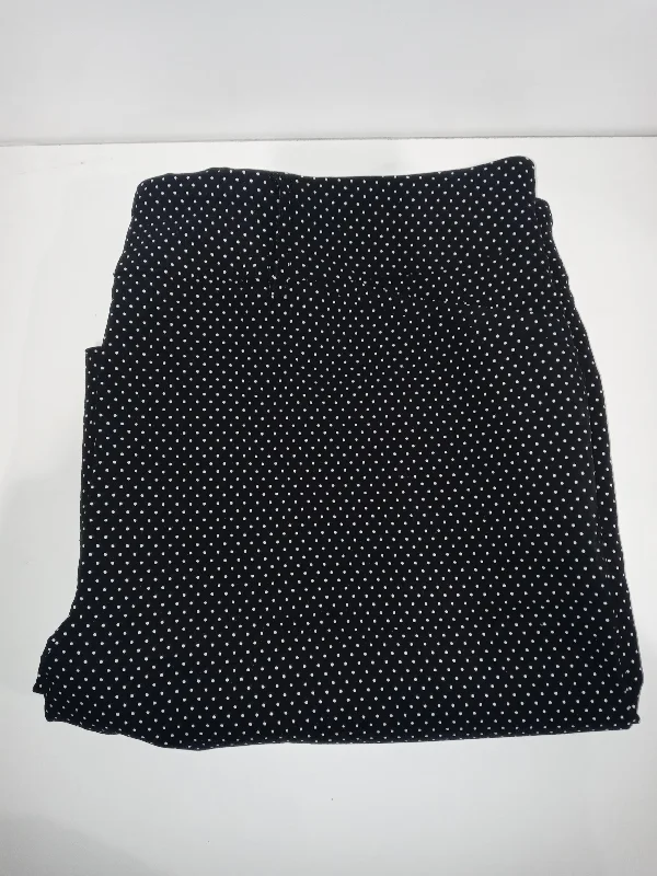 Hilary Radley Women Size XXLarge Navy Off White Dots midweight Bermuda Pull Pant Classic Flared Pants