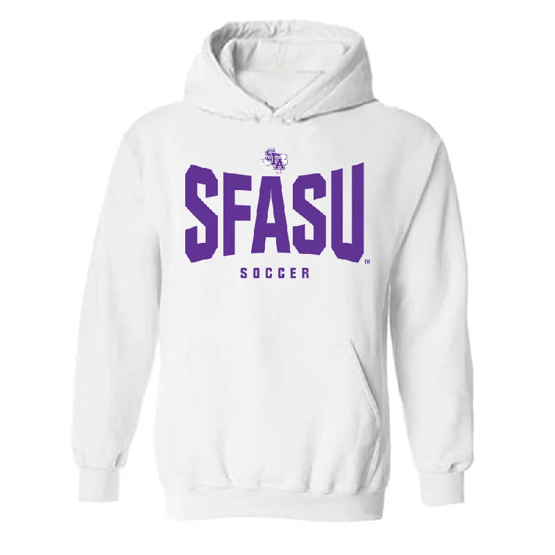 SFA - NCAA Women's Soccer : Morgan Donohue - Hooded Sweatshirt Hoodie with Embroidery Detailed Premium