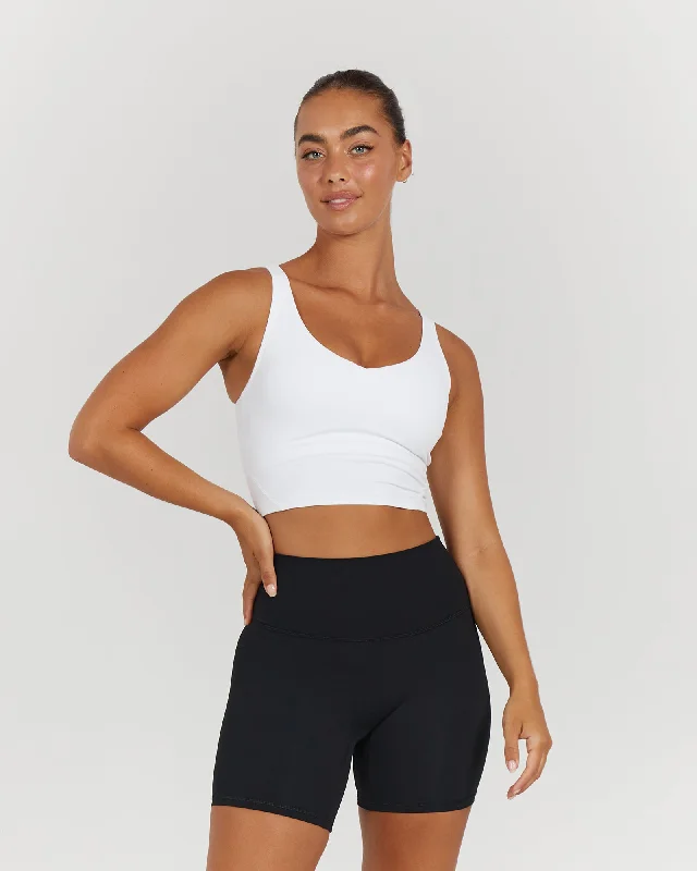 LUXE BROOKE CROP TOP - WHITE Embroidered Appliqued Beaded