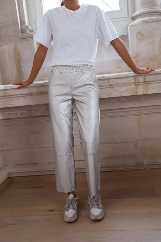Silvery Victoire Pants Trendy Wide-Legged Trousers
