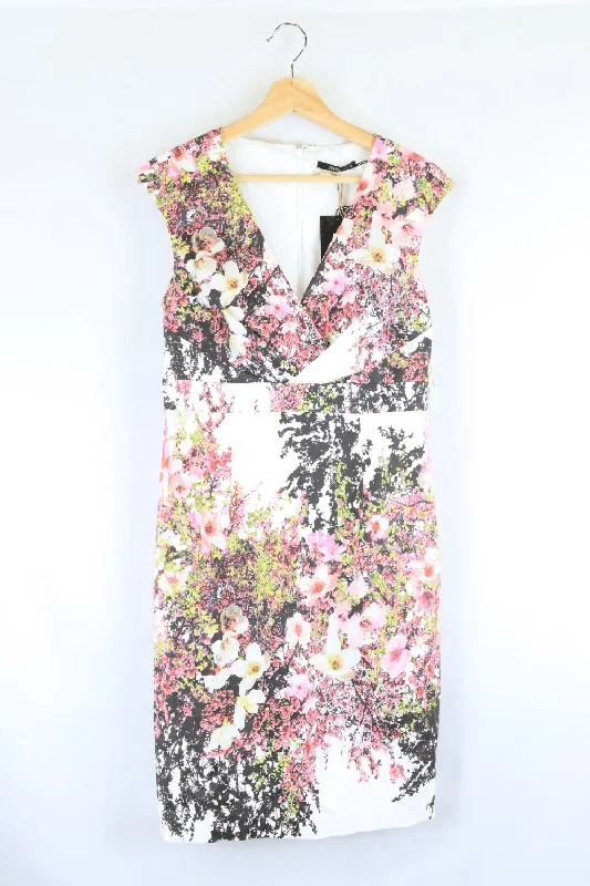 Events Floral Dress 10 Boat Neckline Classic