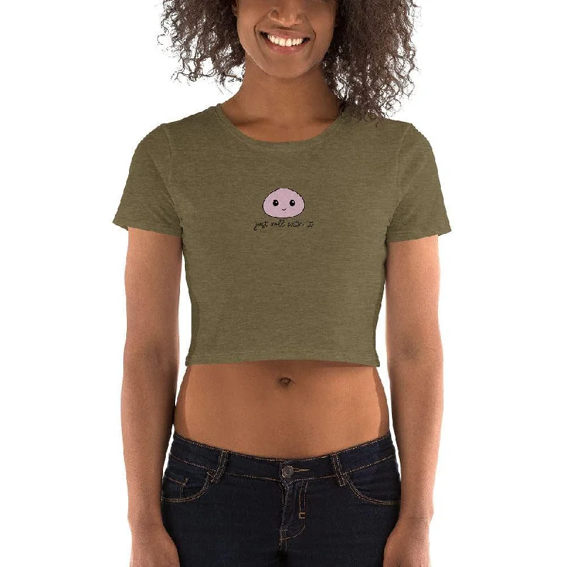 roll with it women's crop top Welt Pockets Slit Pockets Flap Pockets