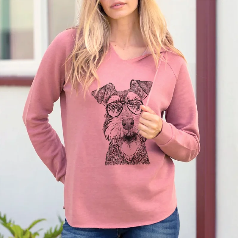 Aviator Bernadette the Mini Schnauzer - Cali Wave Hooded Sweatshirt Hoodie Crop Top Short Trendy