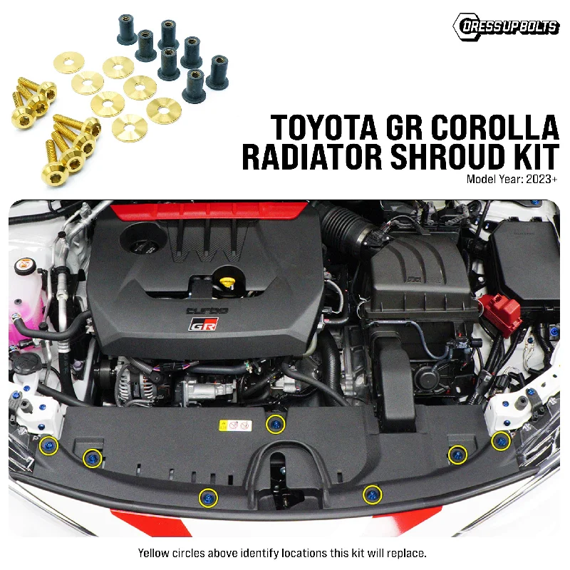 Dress Up Bolts Titanium Hardware Radiator Shroud Kit - Toyota GR Corolla (2023+) Tunics Denim casual