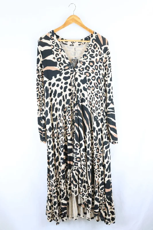 From Zion Animal Print Dress XS Tunics Denim casual