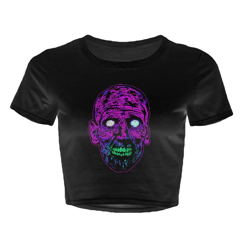 Zombie V2 - Women's Crop Top Seamless Knitted Crochet