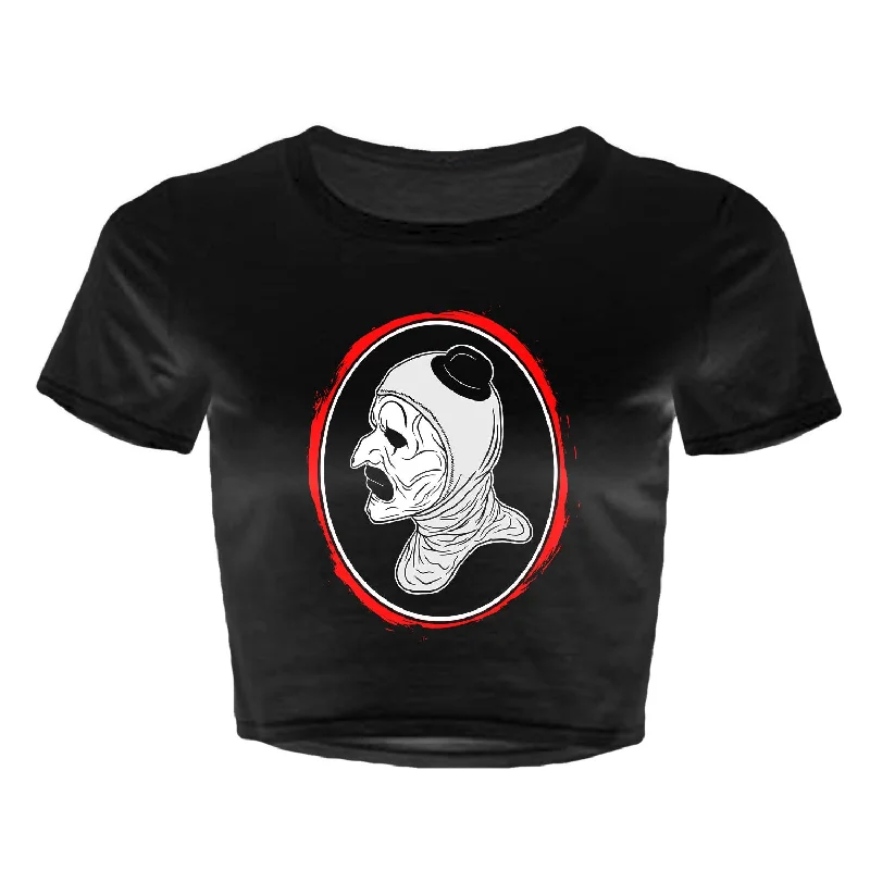 Sad Clown - Women's Crop Top Iron Safe Non-Iron Wrinkle Free