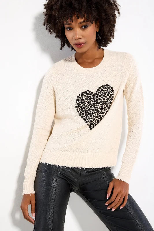 Heart Strong Sweater Sheepskin - Lisa Todd Transparent Opaque Sheer