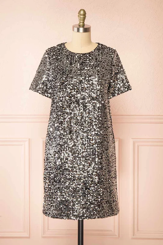 Kyomi Silver | Short Sequin Dress
