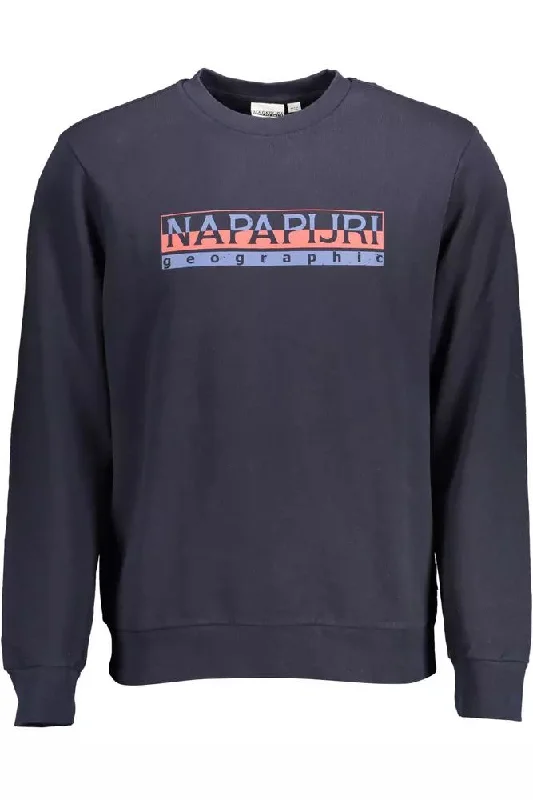 Blue Cotton Men Sweater Cashmere Blend Cotton Blend Poly Blend