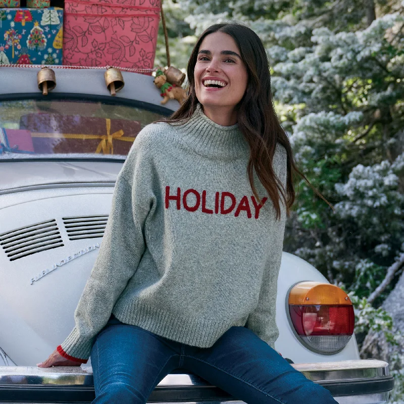 Holiday Season Sweater High Neck Crew Neck V-Neck
