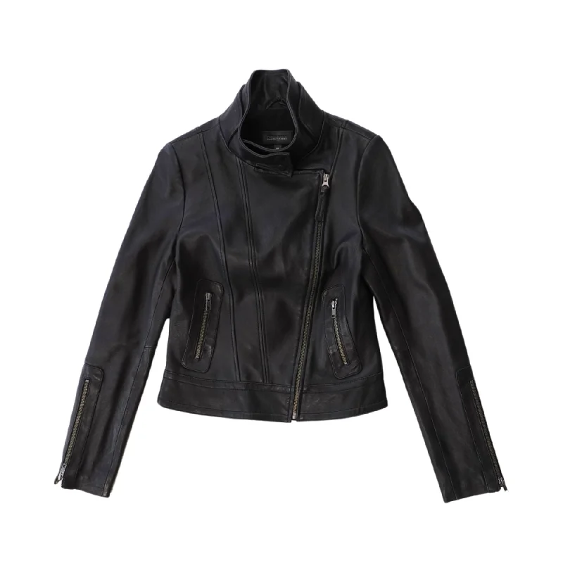 Mackage 'Kenya' Leather Jacket - Women's S Striped Jacket Polka Dot Jacket Floral Jacket