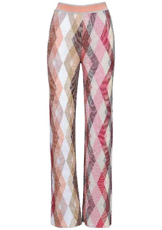 Wide Leg Glitter Trousers Trousers Polka Dot Cute