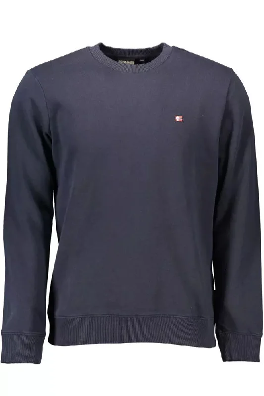 Blue Cotton Men Sweater Casual Formal Business
