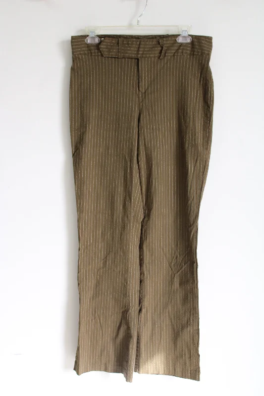Rue21 Green Striped Trouser Pant | 9/10 Trousers Denim Blue