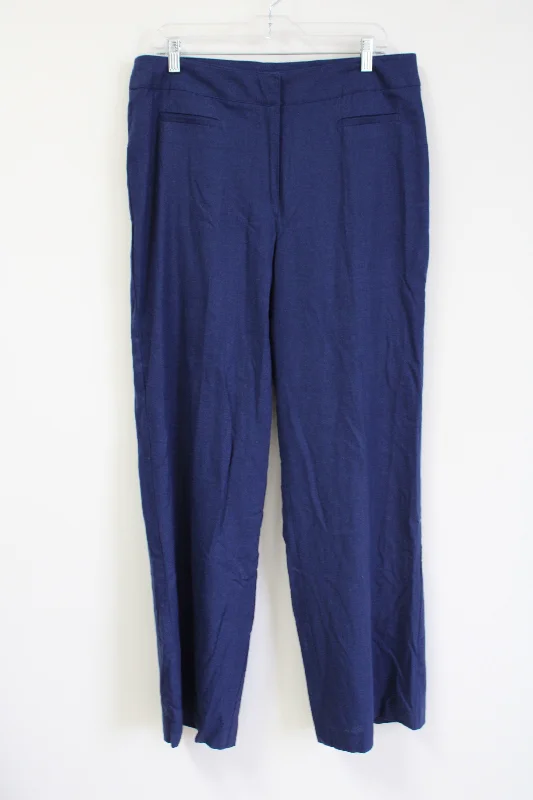 Chadwicks Of Boston Blue Linen Trouser Pants | 14 Trousers sophisticated sleek