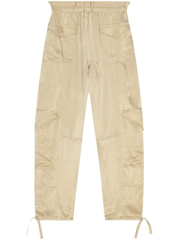ELASTICATED-WAIST SATIN TROUSERS Trousers Leisure Comfortable