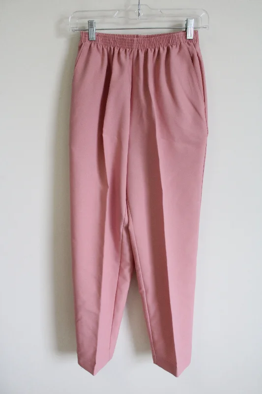 Alfred Dunner Pink Trouser | 8 Petite Trousers Yoga Stretchy